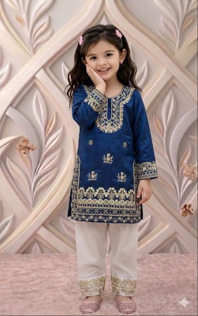 Trending Beautiful Embroidery RRK  005 FENDI SILK Wholesale children wear in India